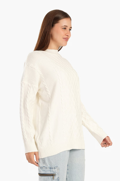 High Ribbed Neck Pullover