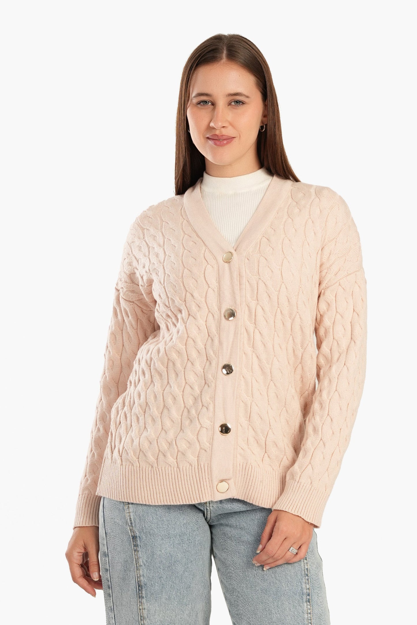 Wool Cable Knitted Cardigan