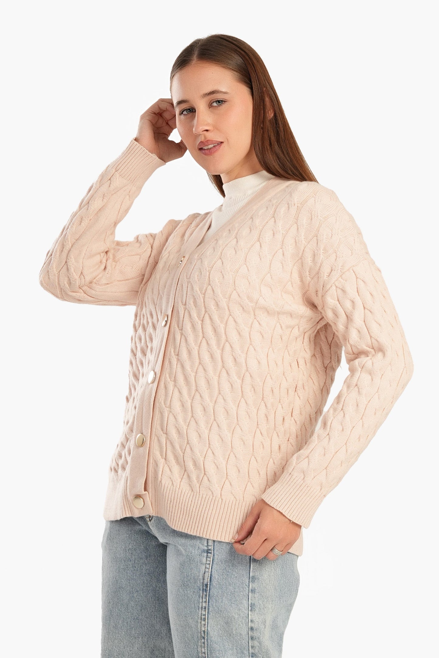 Wool Cable Knitted Cardigan