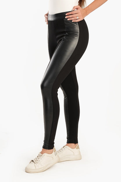 Black Leather & Suede Pants