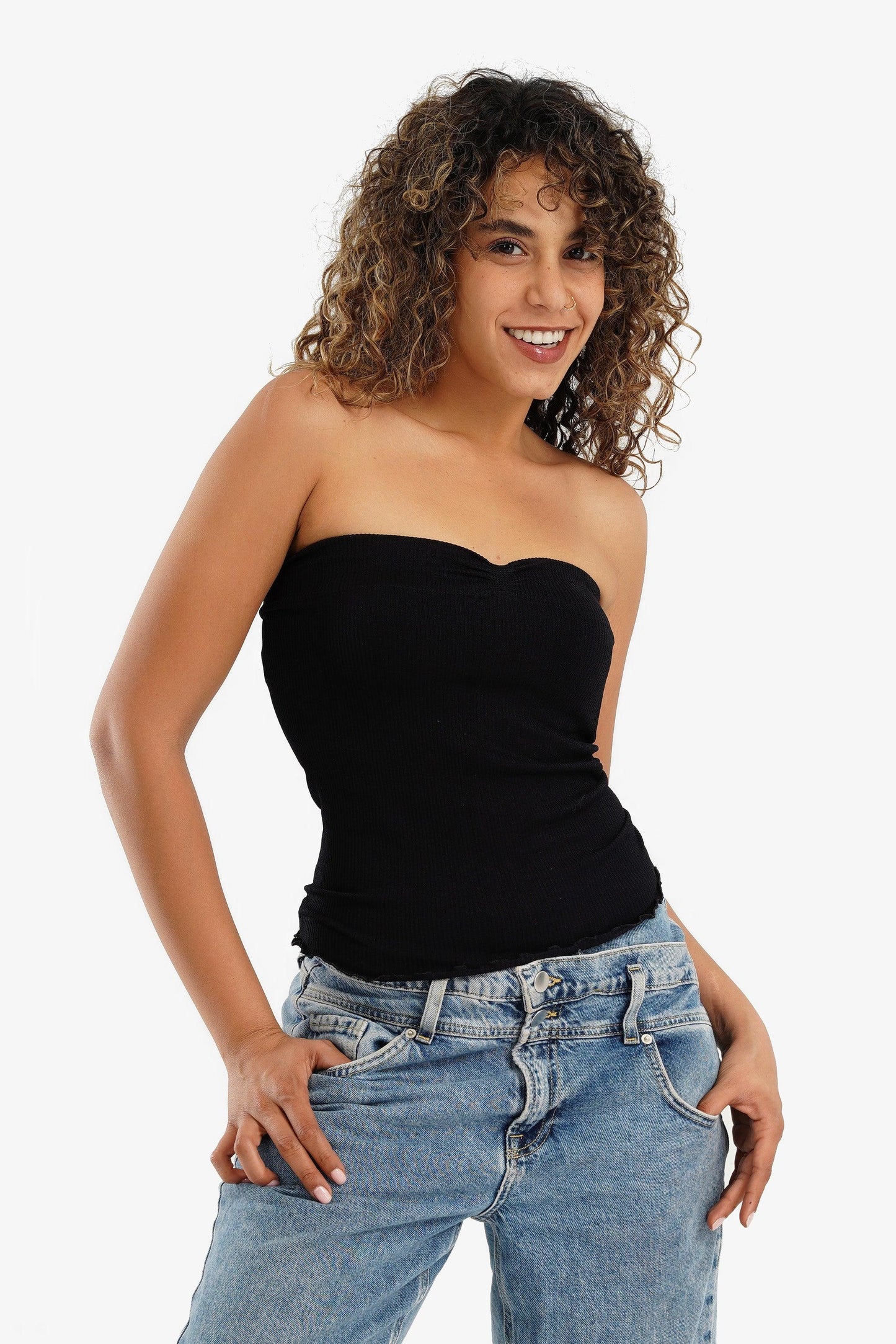 Strapless Ribbed Top - Carina - ÙƒØ§Ø±ÙŠÙ†Ø§