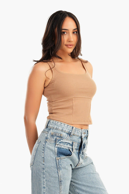 Cropped Ribbed Top - Carina - ÙƒØ§Ø±ÙŠÙ†Ø§