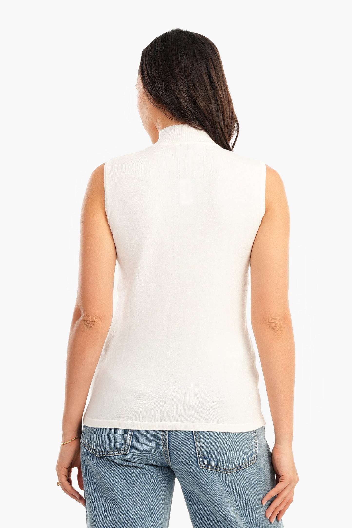 Sleeveless High Neck Pullover