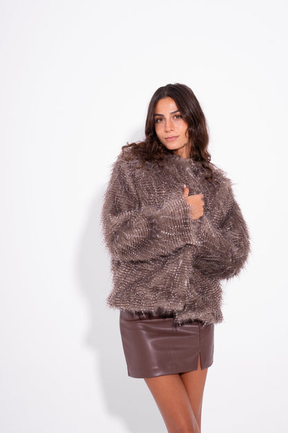 Faux Fur Short Jacket – Café