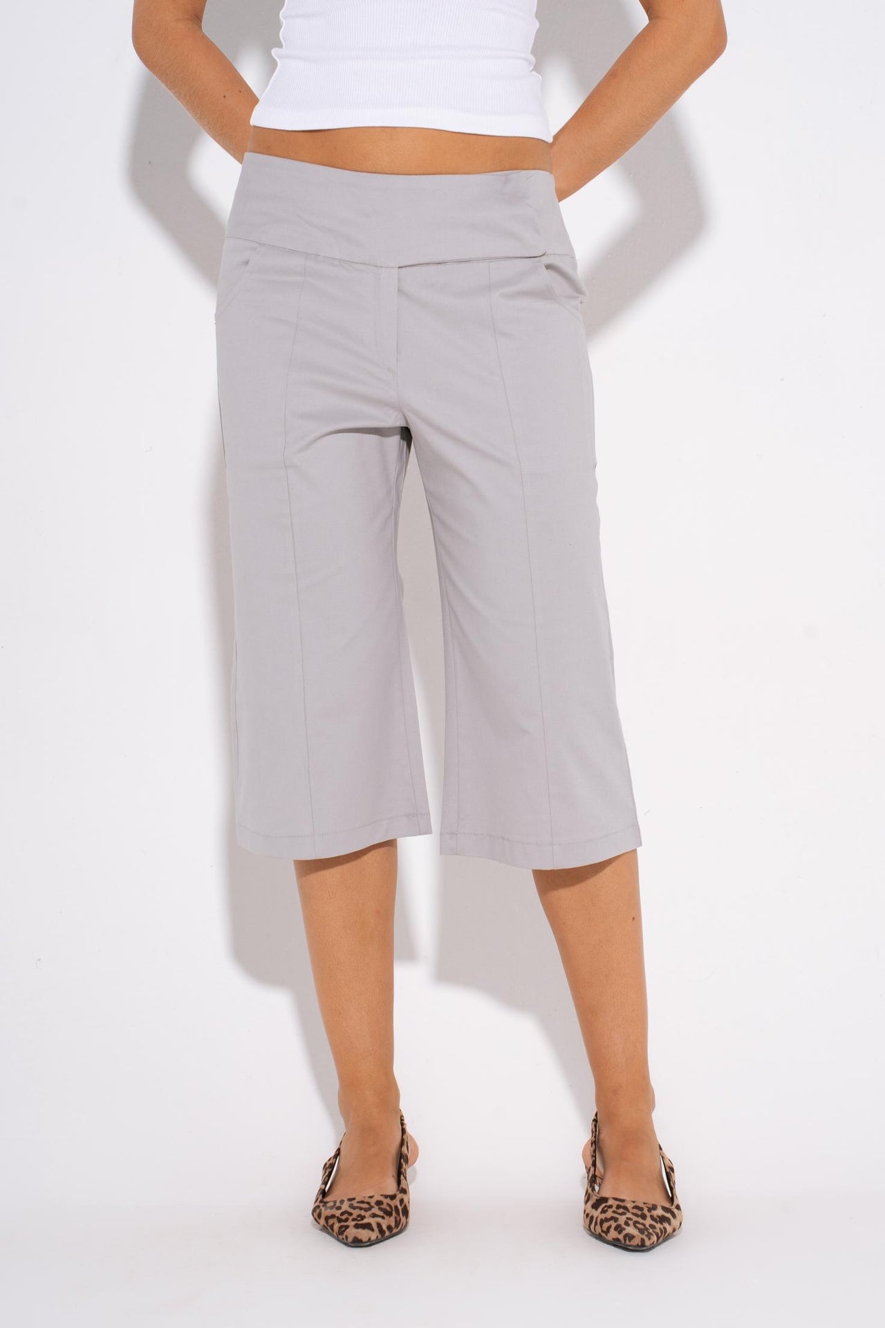 Baggy Waistband Jorts - Grey