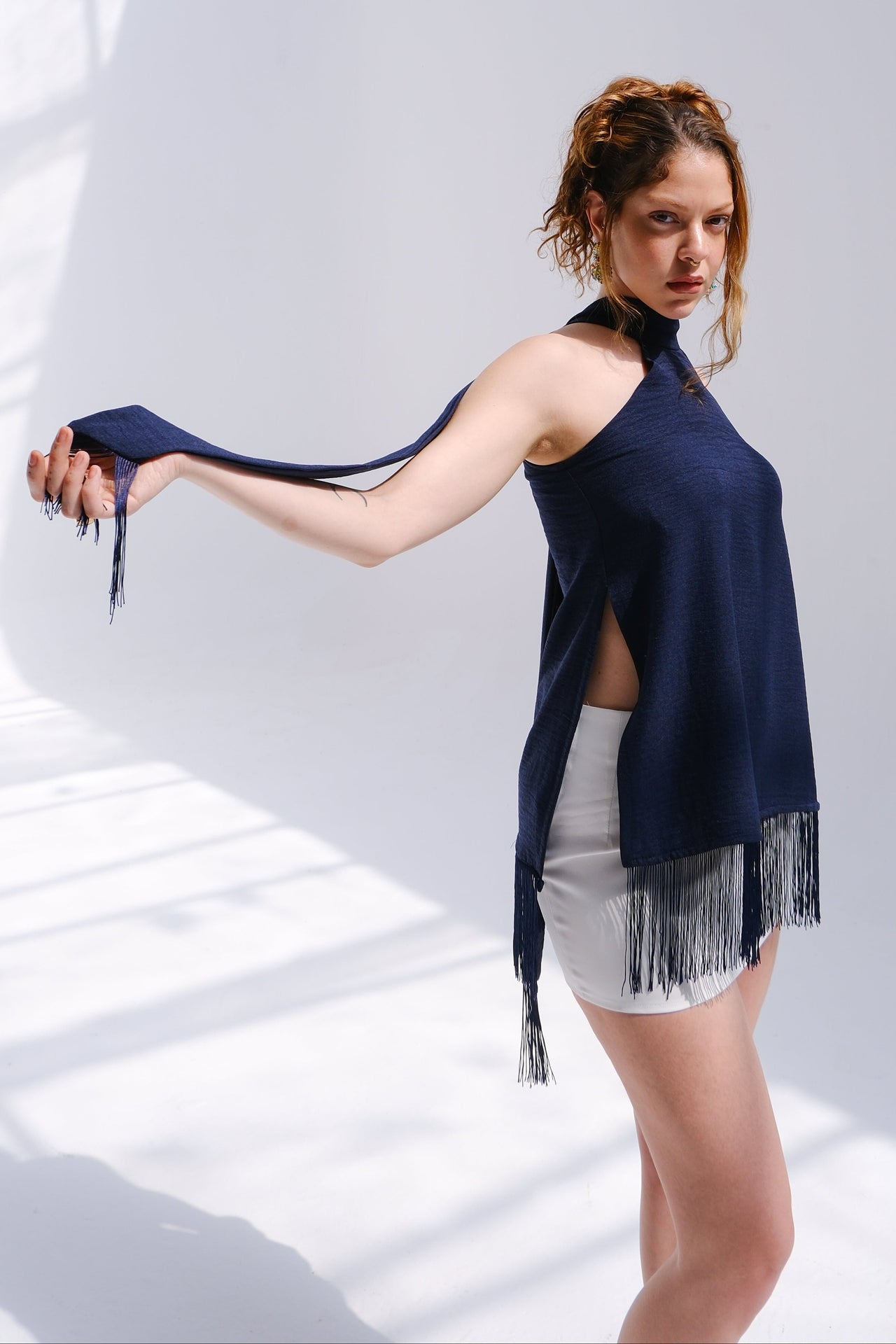 Halter Fringe Top - Black