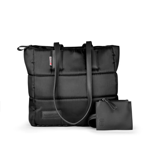 Soft Canvas B.S bag tote bag and shoulder bag for girls - black