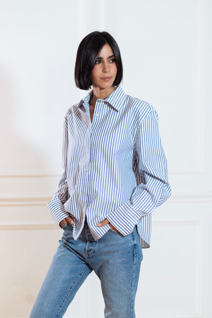 Classic Striped Blue Shirt