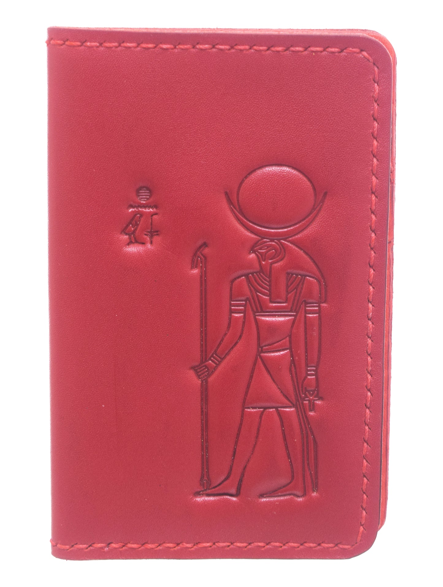 Genuine Leather Wallet with 9 Pockets Pharaonic Design