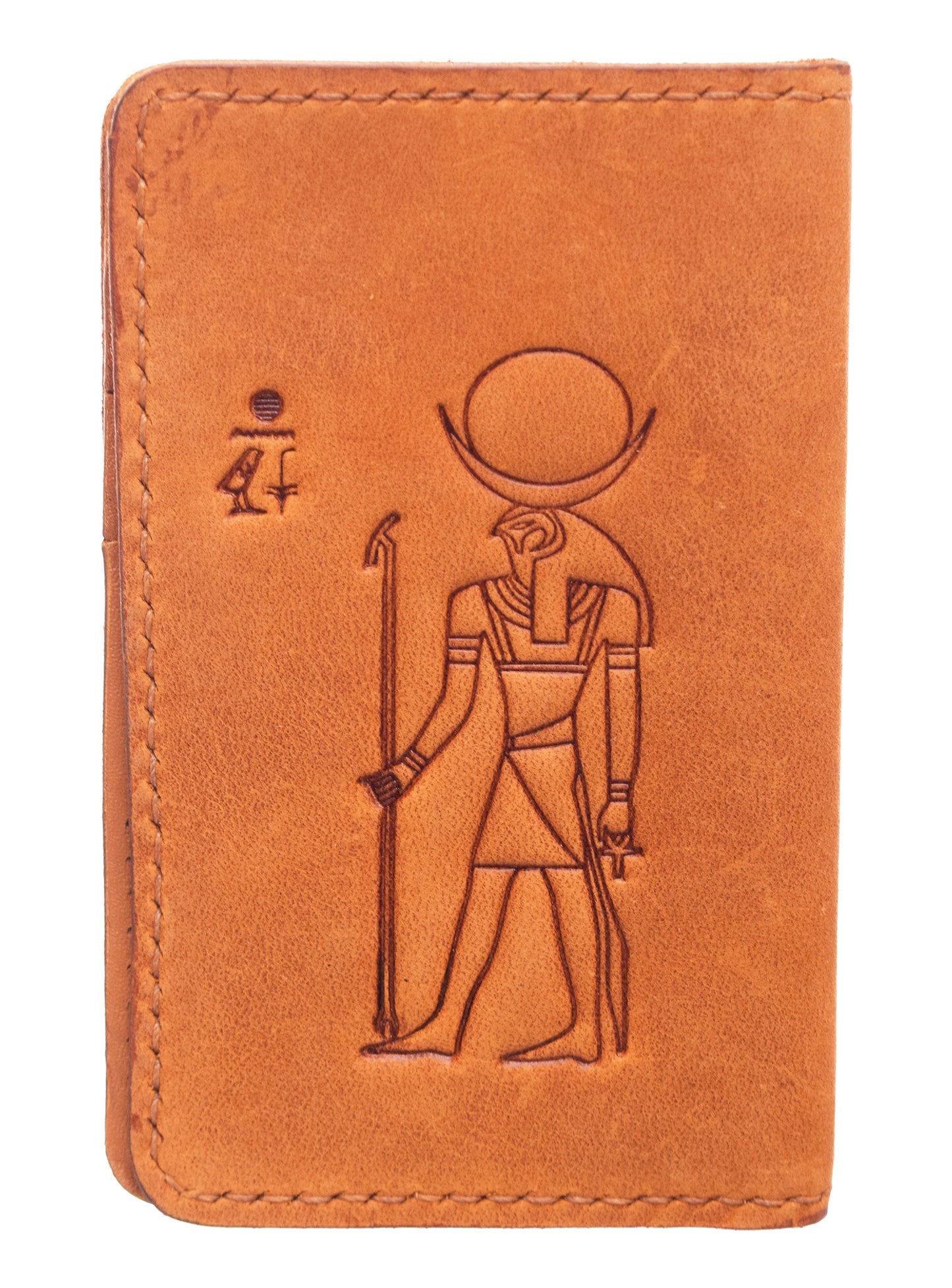 Genuine Leather Wallet with 9 Pockets Pharaonic Design