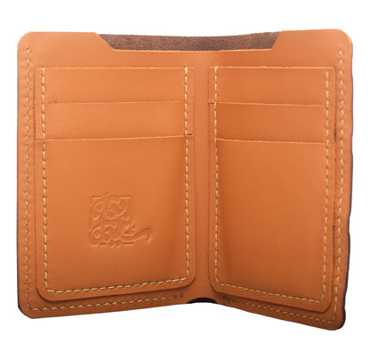 Genuine Leather Wallet with 8 Pockets with Embossed Design