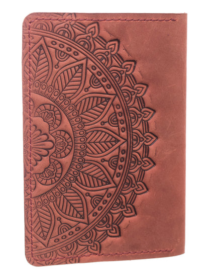 Genuine Leather Wallet with 4 Pockets with Embossed Design