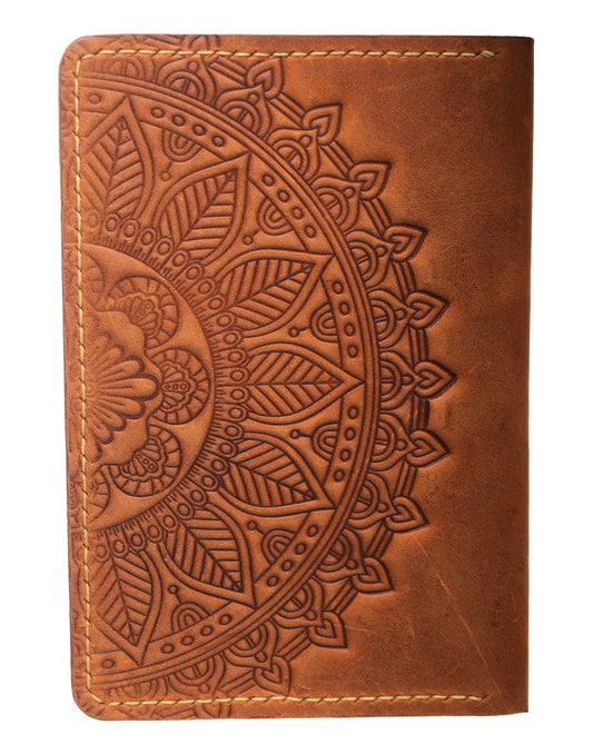 Genuine Leather Wallet with 4 Pockets with Embossed Design