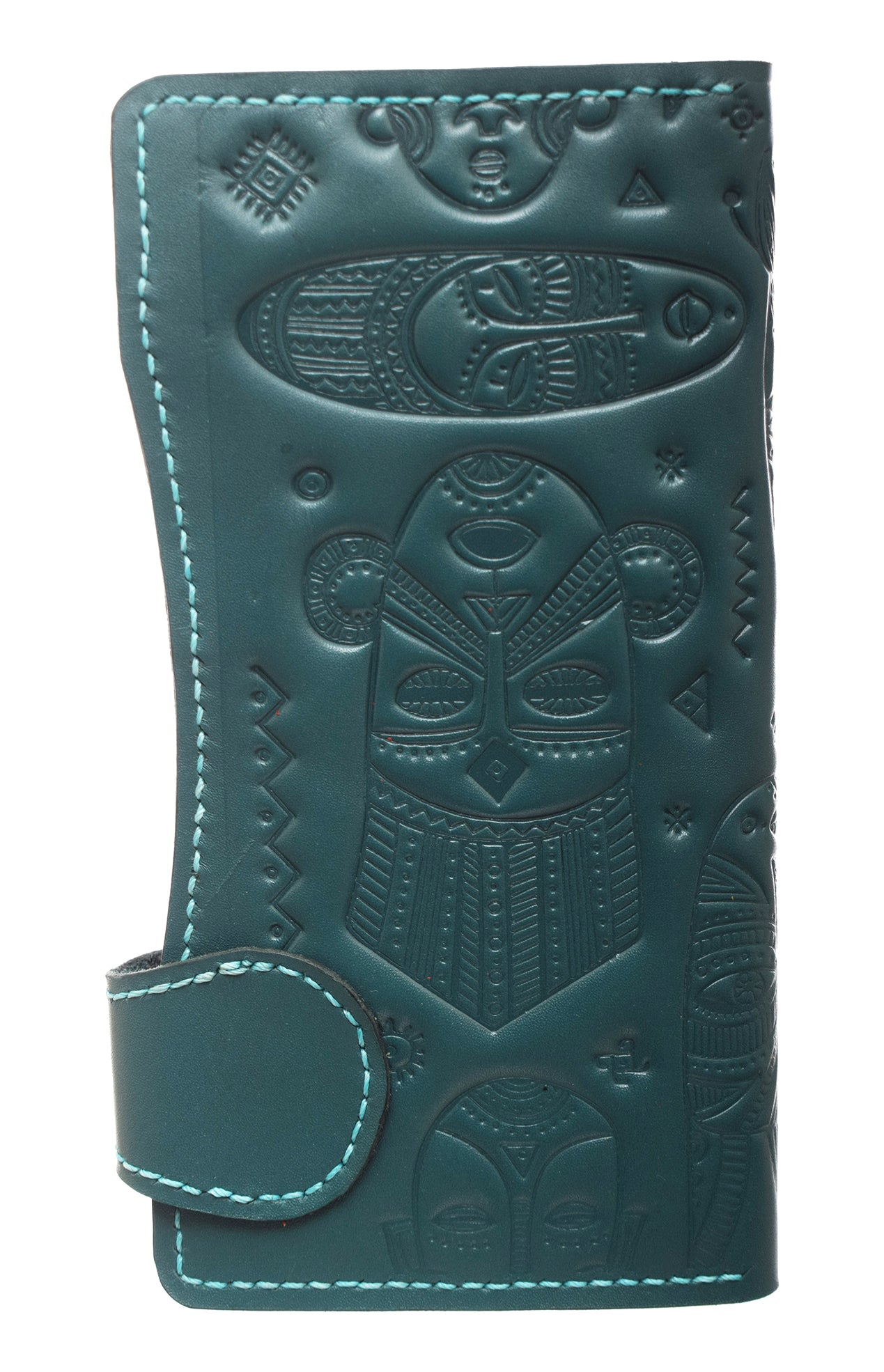 Genuine leather wallet with 8 pockets with a pharaonic design with a capsule