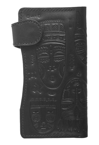 Genuine leather wallet with 8 pockets with a pharaonic design with a capsule