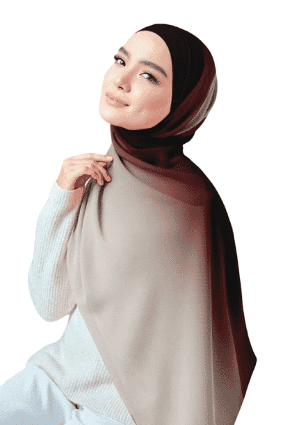 Gradient Chiffon Crepe Veil - Burgundy