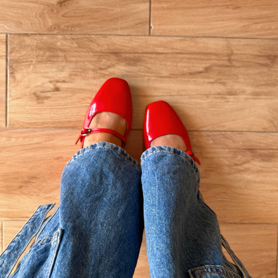 Patent Leather Bailatira Flash Square-Toe - Red