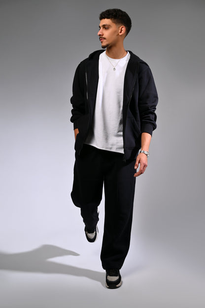 Black Melton Sweatpants