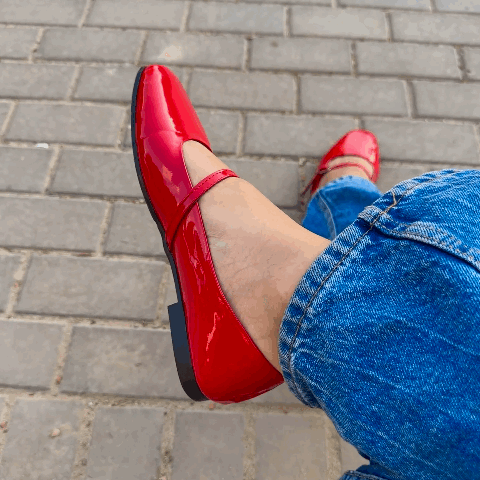 Patent Leather Bailatira Flash Square-Toe - Red
