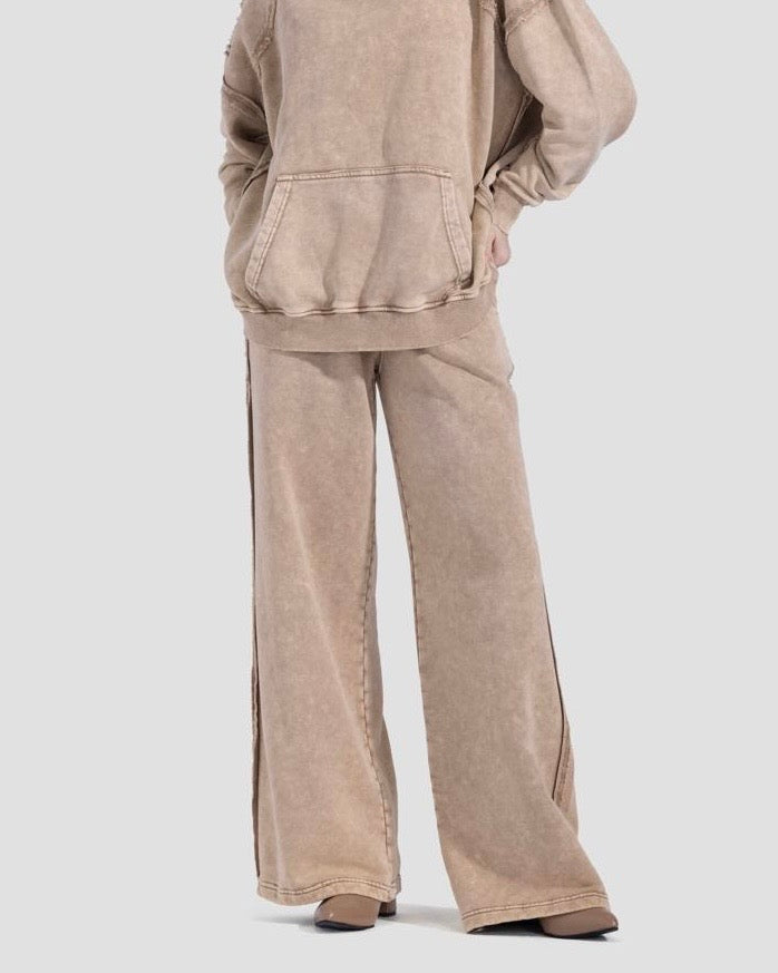 Cotton Washed beige pants - Beige