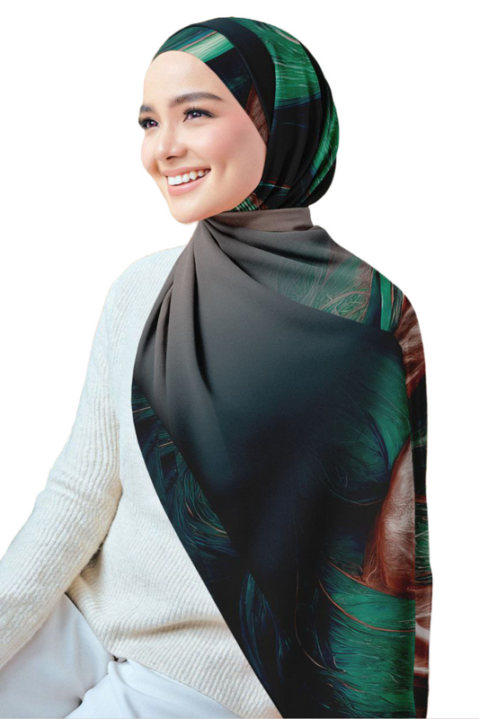 Printed Chiffon Crepe Scarf