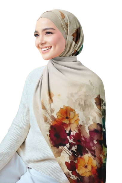 Printed Chiffon Crepe Scarf