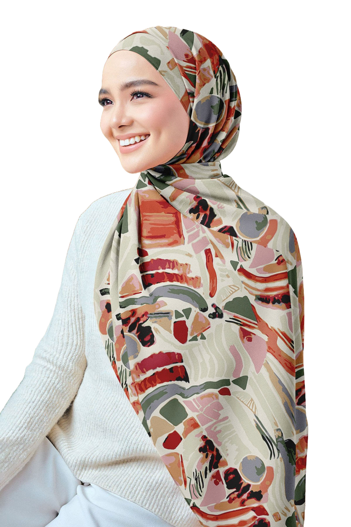 Printed Chiffon Crepe Scarf