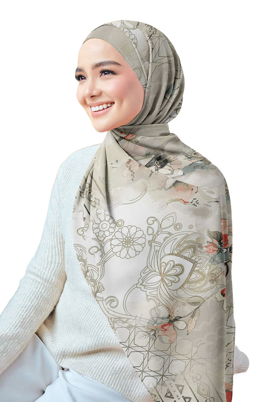 Printed Chiffon Crepe Scarf