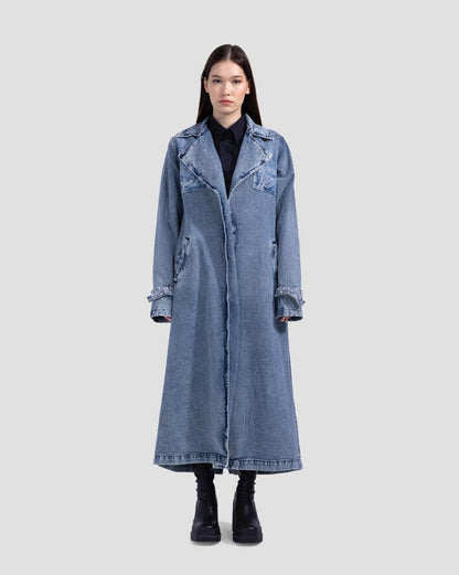 Bling Denim Trench Coat