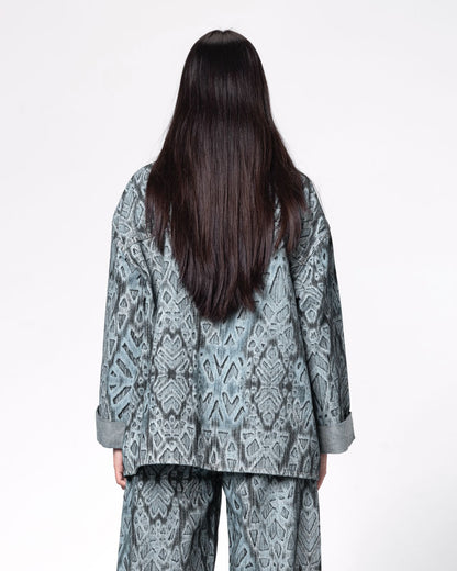 Cotton Iced Jakar Denim Set - Multicolor