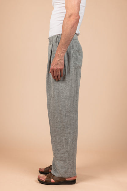 Tailored Linen Pants - Gray