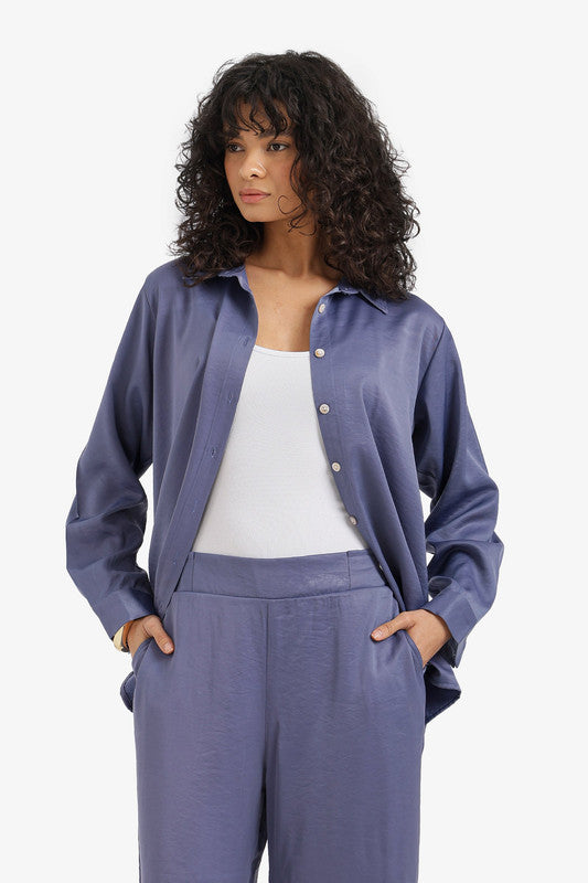 Plain Buttoned Classic Shirt – True Blue