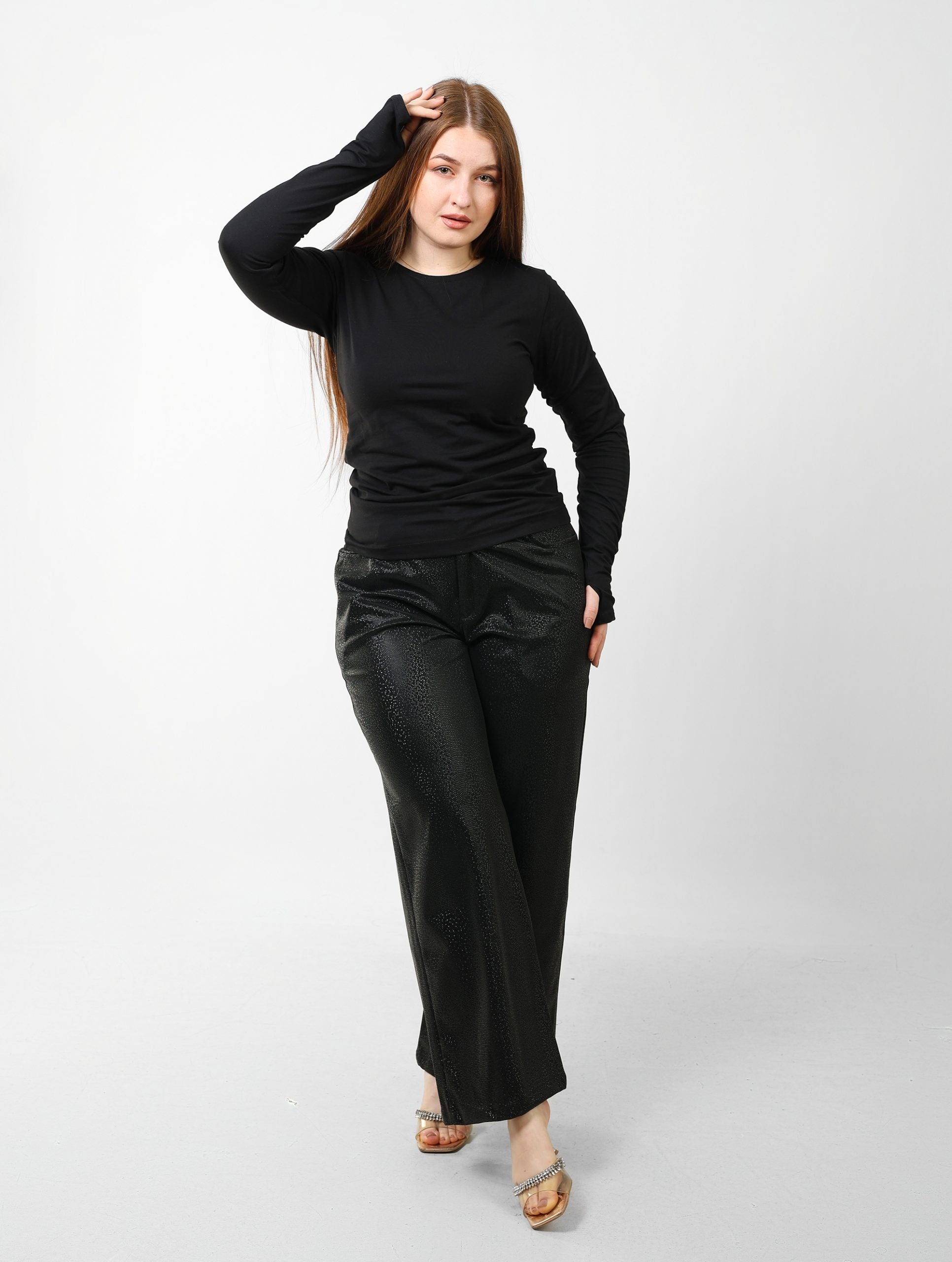 Cotton Finger Long Sleeves - Black