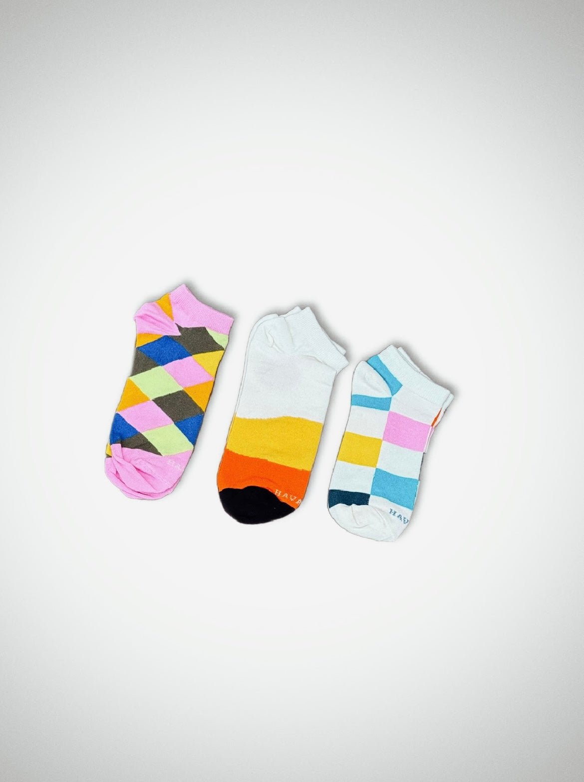 Cotton Colorful Patterned Ankle Socks – Set of 3