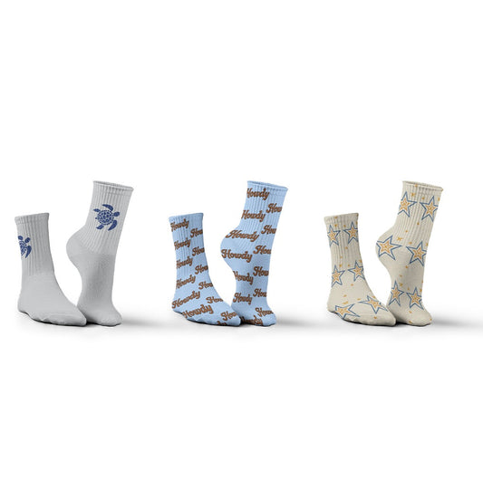 Cotton Crew Socks - Set Of 3