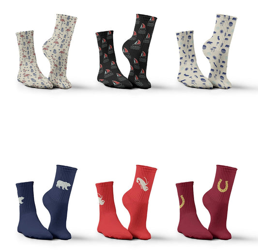 Cotton Crew Socks - Set Of 6