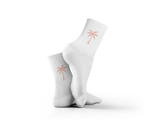 Cotton Crew Socks - White