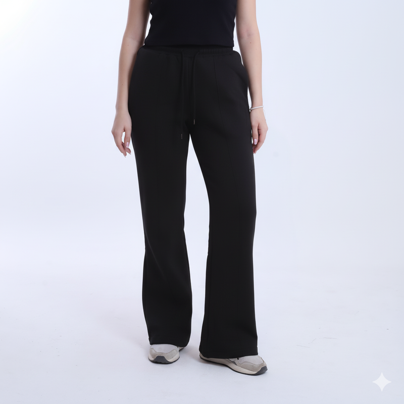 Melton Solid Sweatpants – Black