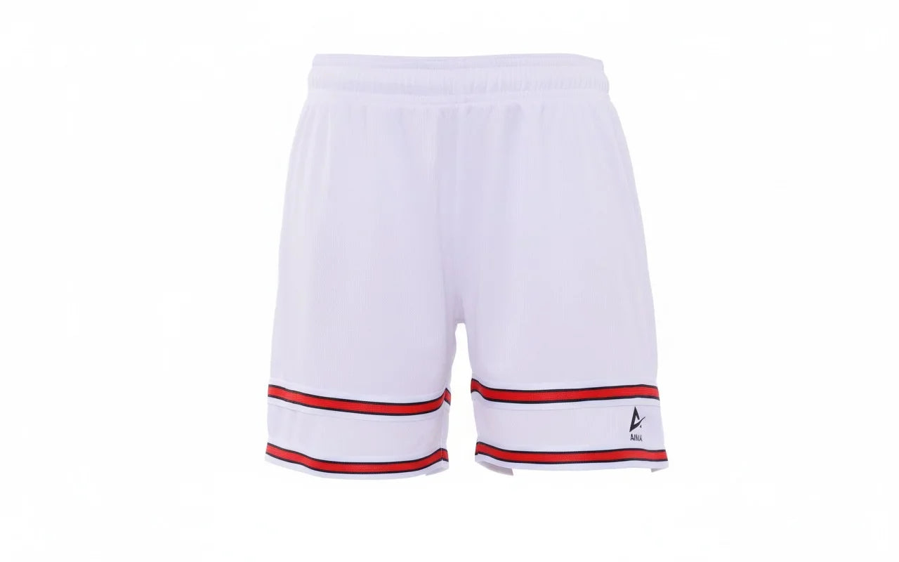 Double Stripe Sports Shorts - White