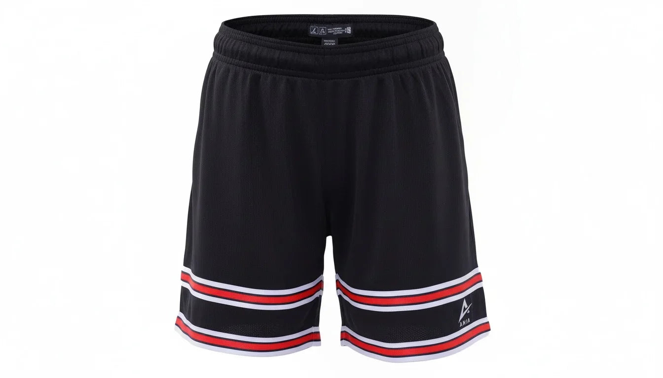 Double Stripe Sports Shorts - Black