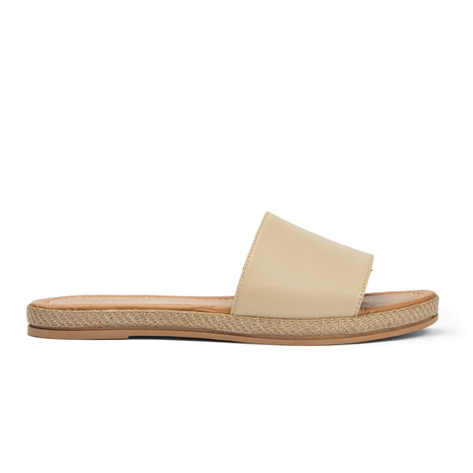 Brio Buckle Natural Leather Slippers