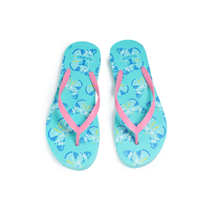 Cork Floral Pattern Slipper – Pink & Blue
