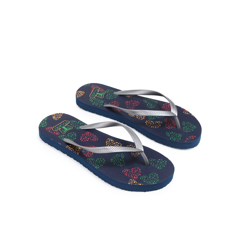 Cork Printed Slippers – Black & Silver