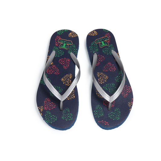 Cork Printed Slippers – Black & Silver