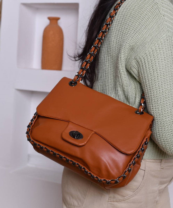 Leather Hand Bag with Cross Hand – Havan