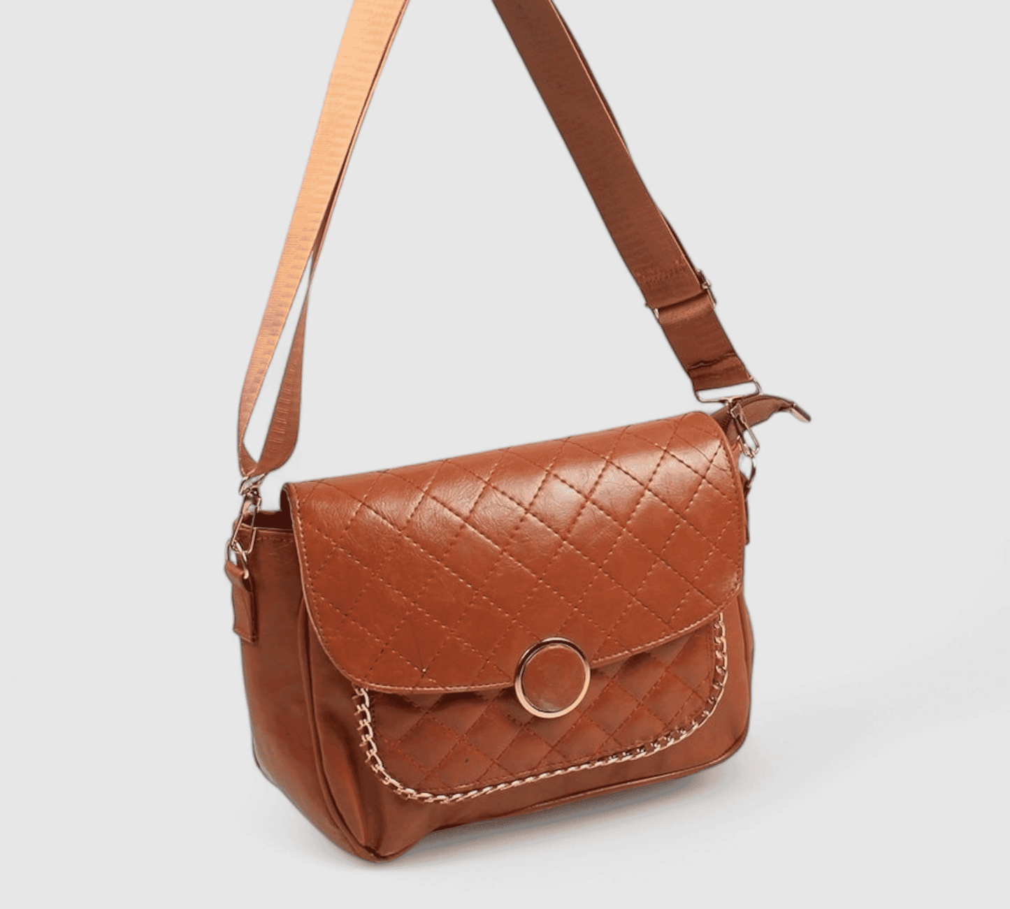Faux Leather Quilted Crossbody Hand Bag – Havan
