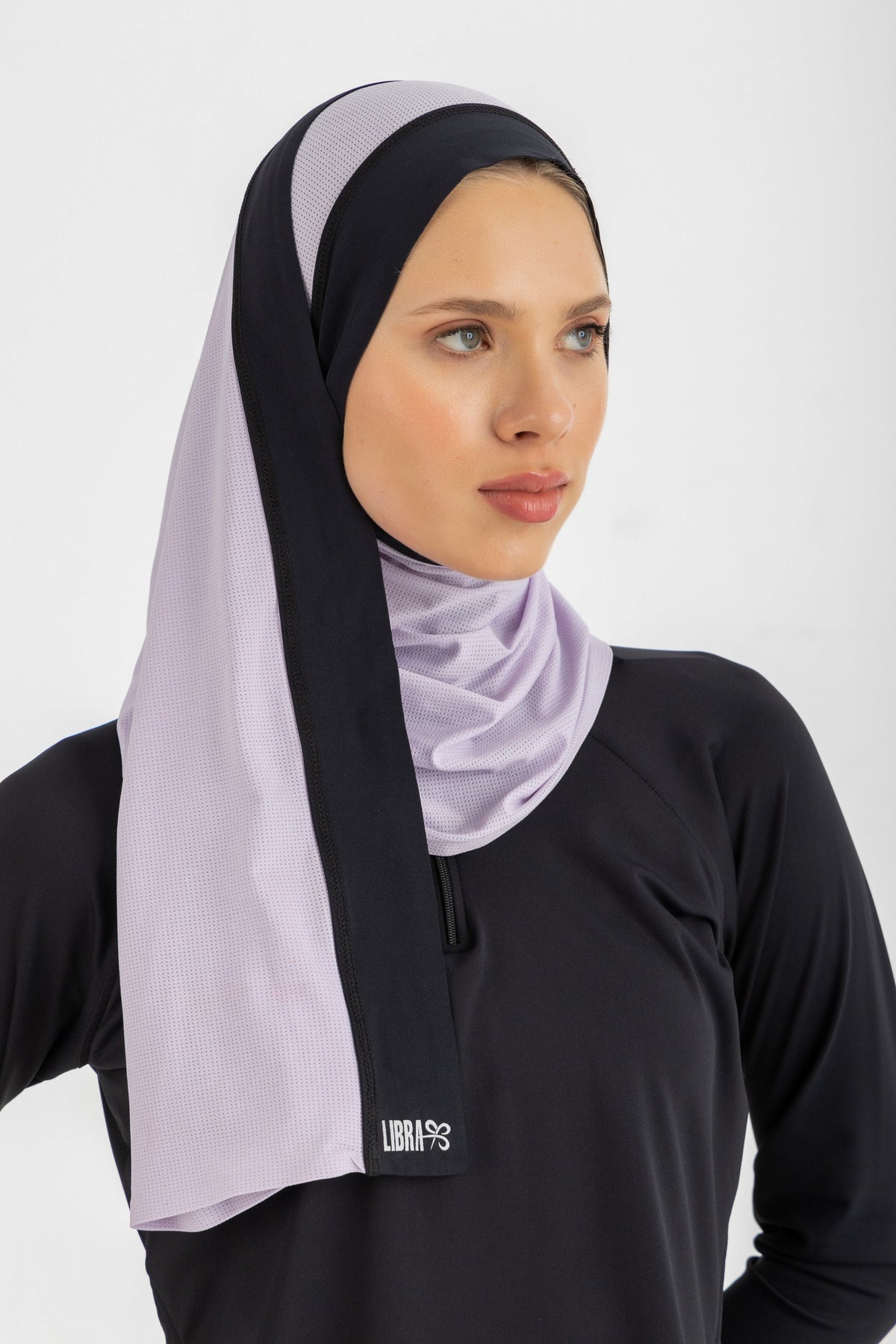Lycra Performance Veil - Lilac & Black