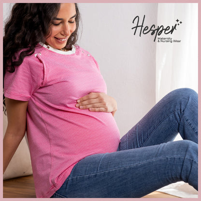 Summer Ease Half Sleeve Snap Nursing Maternity T-Shirt