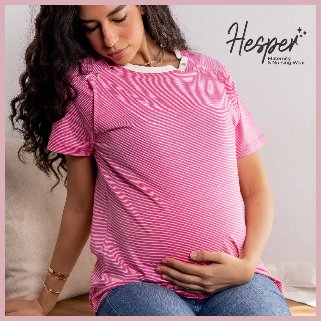 Summer Ease Half Sleeve Snap Nursing Maternity T-Shirt