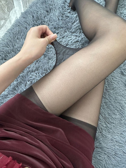 Nylon Transparent Matte Shaping Tights - Black